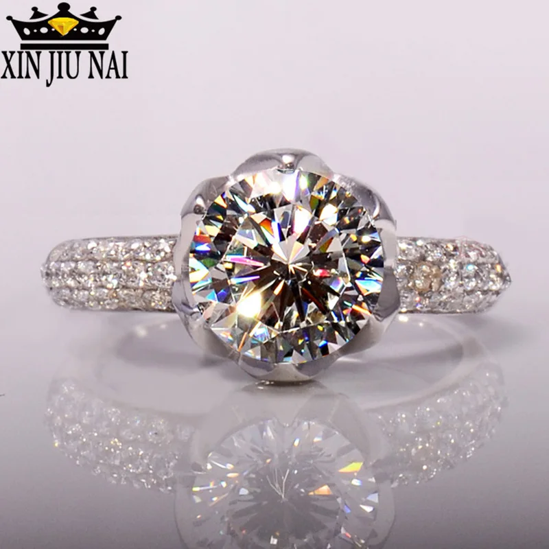 3 карата в форме цветка имитация камня обручальные кольца роскошная звезда