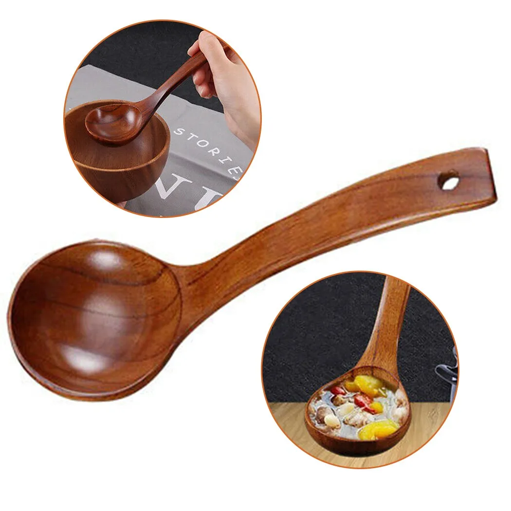 

Catering Spoon Cooking Handcrafted Kitchen Utensil Long Handle Natural