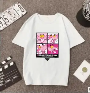Розовая пантера футболка мягкая игрушка Для женщин хип хоп Харадзюку из хлопка с