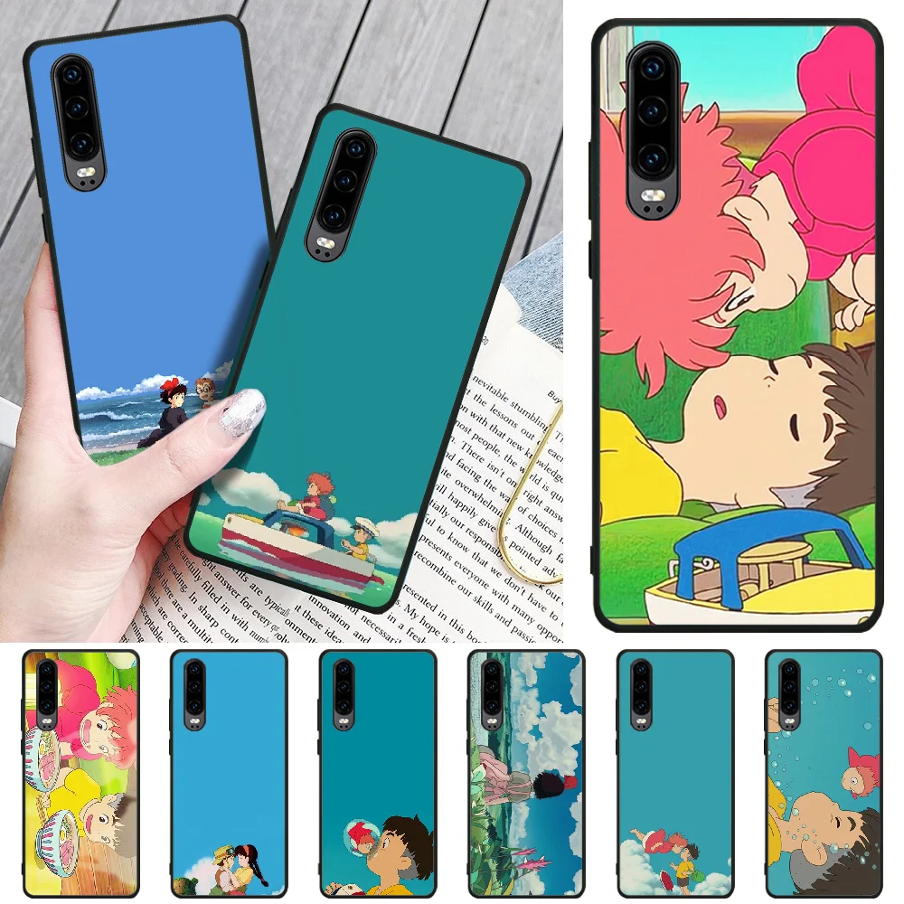BaweiTE Ghibli обои черный ТПУ мягкий резиновый чехол для телефона Huawei P8 lite 2017 P9 P10 20Pro Lite