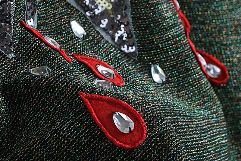 2019 Winter Luxury Sequins Neck Women Sweater Pullover Runway Diamond Long Sleeve Christmas Knitted Jumper Clothes | Женская одежда