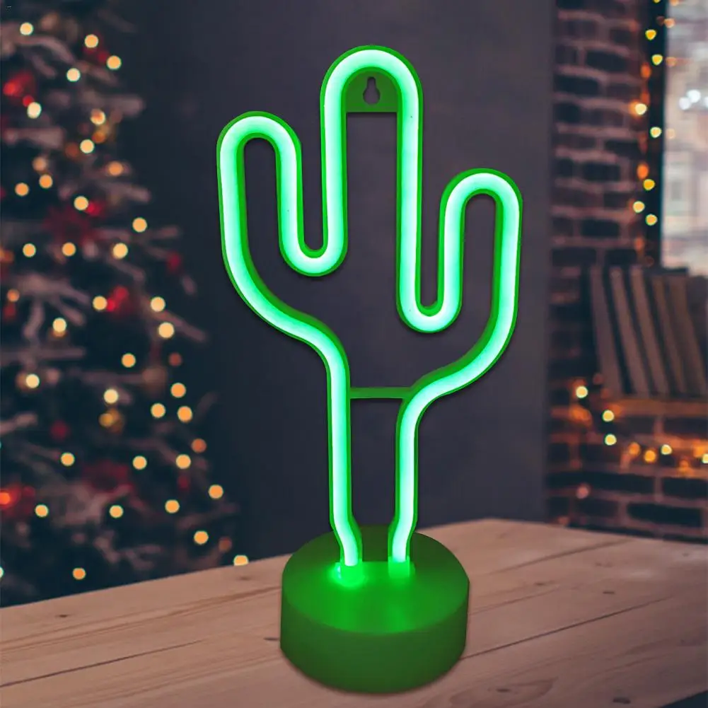 Rainbow Led Neon Light Cactus Night Holiday Christmas Party Wedding Decorations Kids Room Home Decor Lamp | Освещение