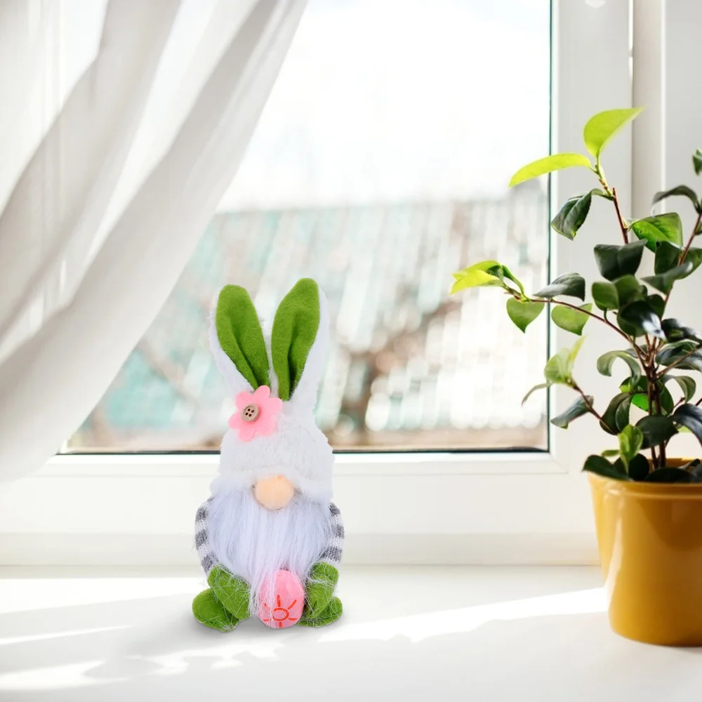 

1pc Easter Gnome Doll Decor Rabbit Gnome Doll Ornament Tabletop Doll Adornment