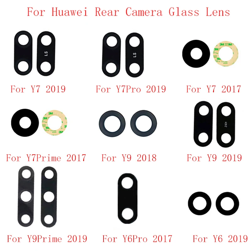 

2pcs Back Rear Camera Lens Glass For Huawei Y6 2019 Y7 2019 Y7 2017 Y9 2019 Y9 2018 Camera Glass Lens Replacement Repair parts