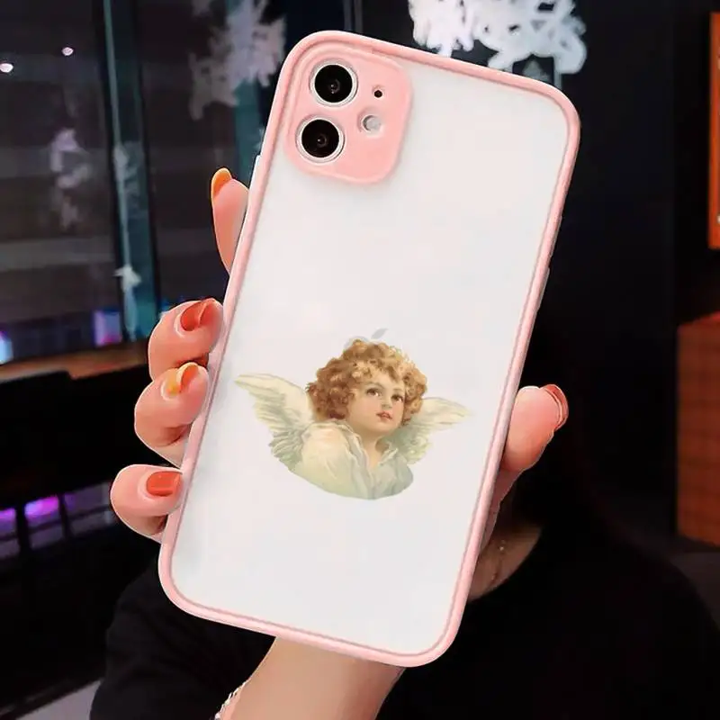 

baby angel painting aesthetic art Phone Cases Matte Transparent for iPhone 7 8 11 12 s mini pro X XS XR MAX Plus cover funda