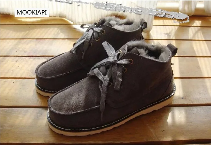 Новинка 2019 мужские зимние ботинки из овчины и меха в европейском стиле чистой