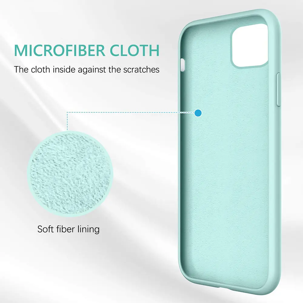 Liquid Silicone Case For Apple iPhone 11 Pro Max X XR XS 8 Plus 7 6 6S SE 2 2020 SE2 Phone Cover Mint Green no logo Accessories | Мобильные