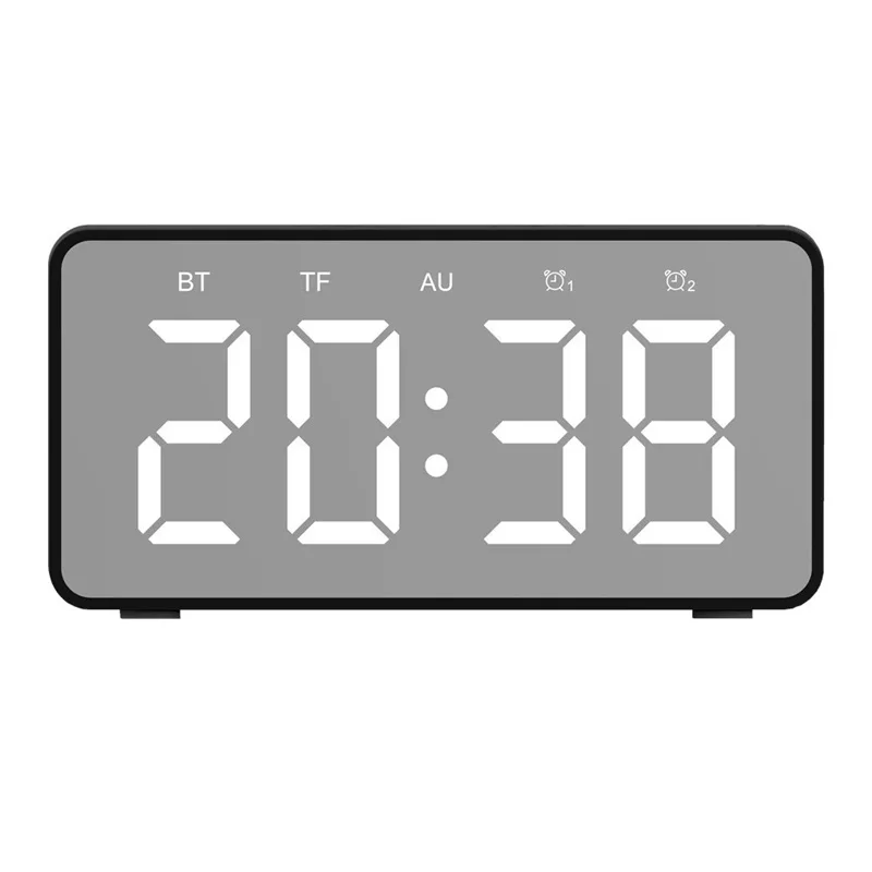 Multi-function portable clock Bluetooth speaker stereo support wireless charging TF memory card AUX mirror alarm | Электроника