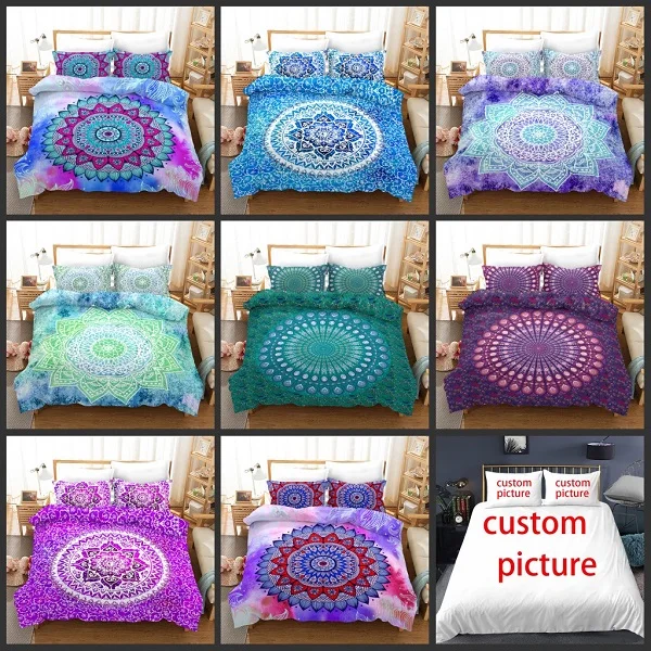 

Mandala Bed Covers 3D Printed Bedding Sets Bohemia Style 2/3 pcs Duvet Covers with Pillowcases Adult Girl Single Queen King Size