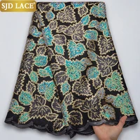 sjd lace beautiful african velvet lace fabric embroidery heavy sequins nigerian french mesh laces fabrics for wedding dressa2770