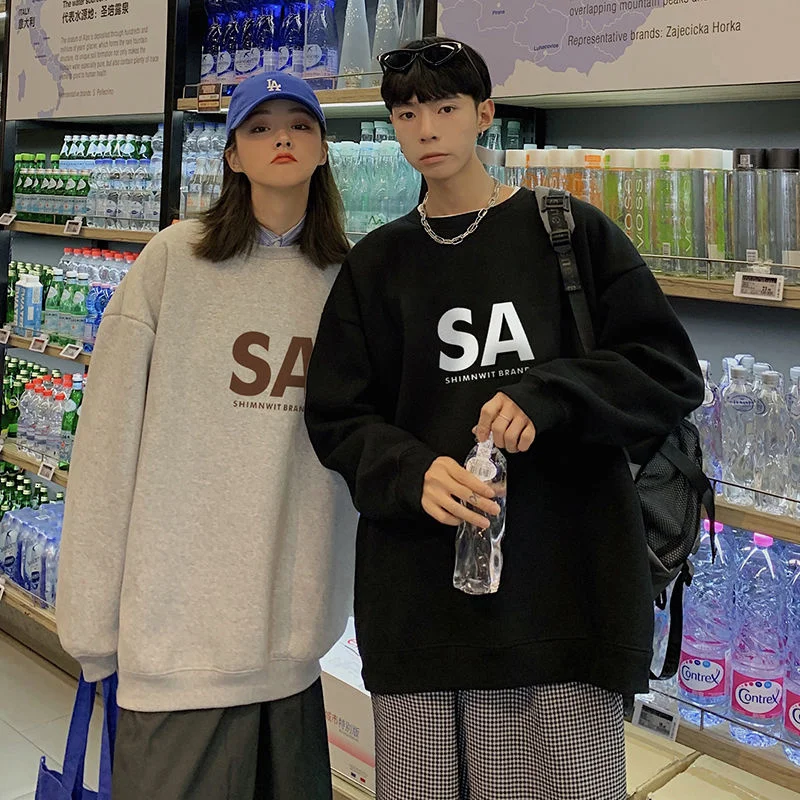 

Privathinker Fleece Autumn Winter Women's Sweatshirts Fashion Couple Clothing Letter Graphic Oversized Female Pullovers Hoodies