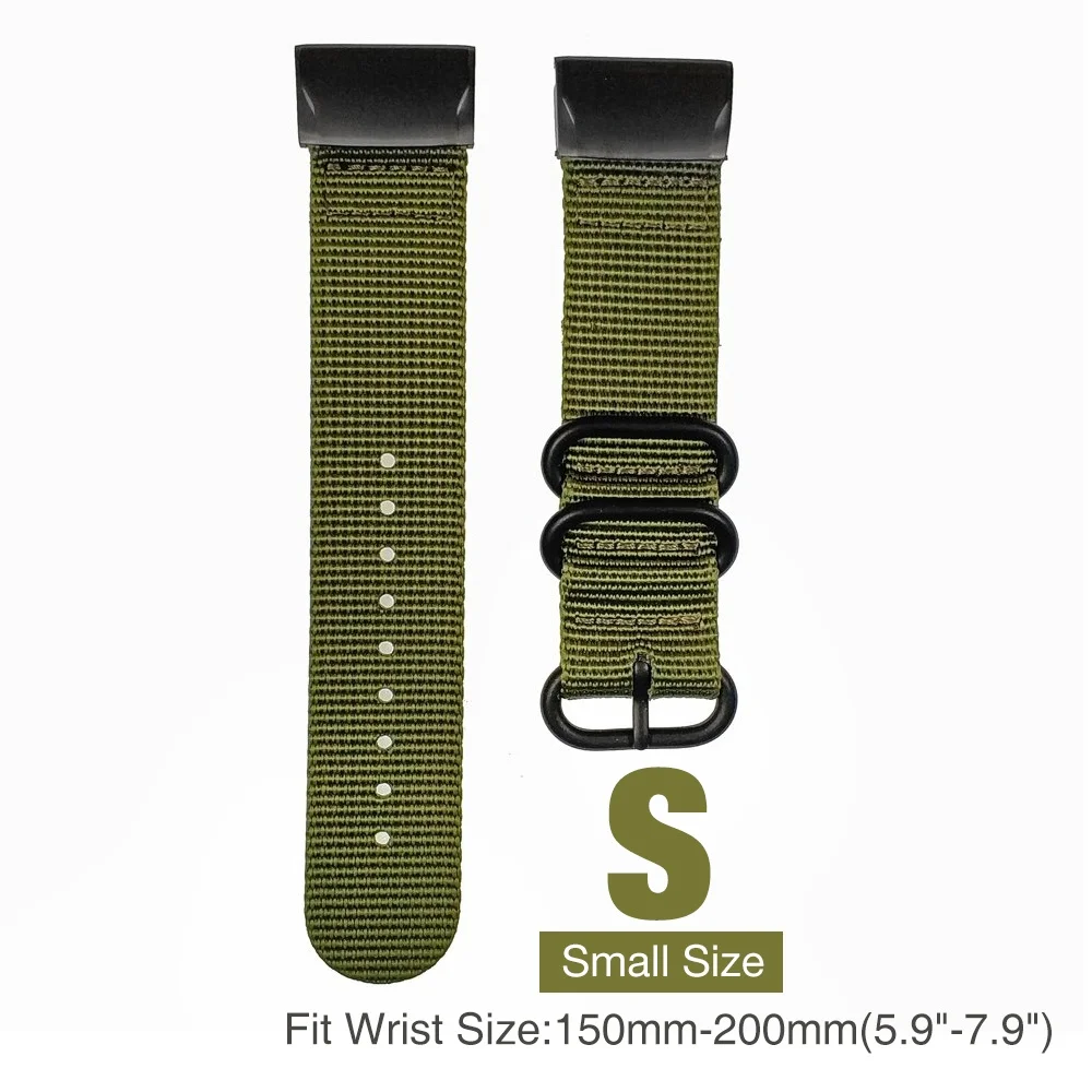 Green-S Fenix 6X браслет из нержавеющей стали Металл Quick Fit 26 мм/22 мм NATO нейлоновый ремешок для часов Ремешок для Garmin Fenix 5/6X/Fenix 5X/Fenix 3 - Цвет: Green-S