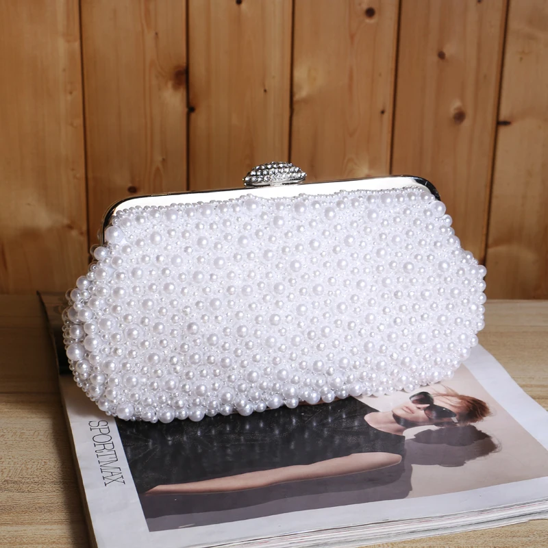 Женская вечерняя сумка-клатч GLOIG украшенная бусинами Роскошный Металлический