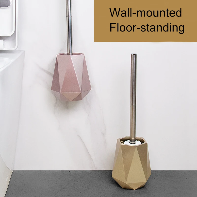 

Silicone Head Toilet Brush Nordic Wall-Mounted Or Floor-Standing Toilet Brush Holder Cleaning Brush Bathroom Accessories