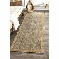 jute rug runner braided style rug reversible rustic look handmade natural rugs bed room furniture