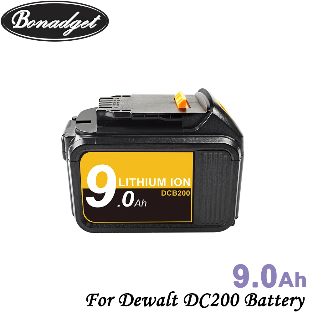 Bonadget аккумуляторная батарея 9.0Ah 18V 20V литий ионная Замена для Dewalt DCB200 DCB180 DCB181 DCB182