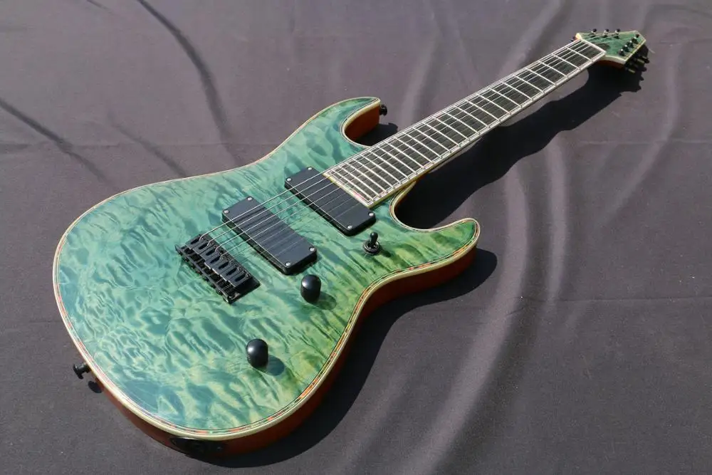 Темно синяя покрытая кленом арочная вершина 7 Струнная Гитара гитарная струна