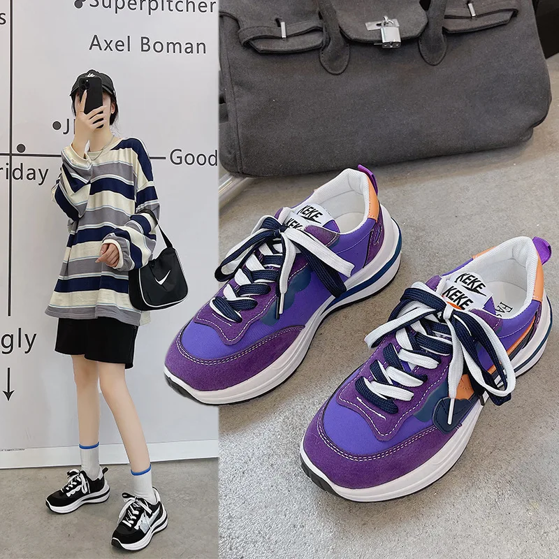 

Женские летние сетчатые уличные кроссовки абрикосового цвета на толстой подошве 2021, популярные женские кроссовки с крючком