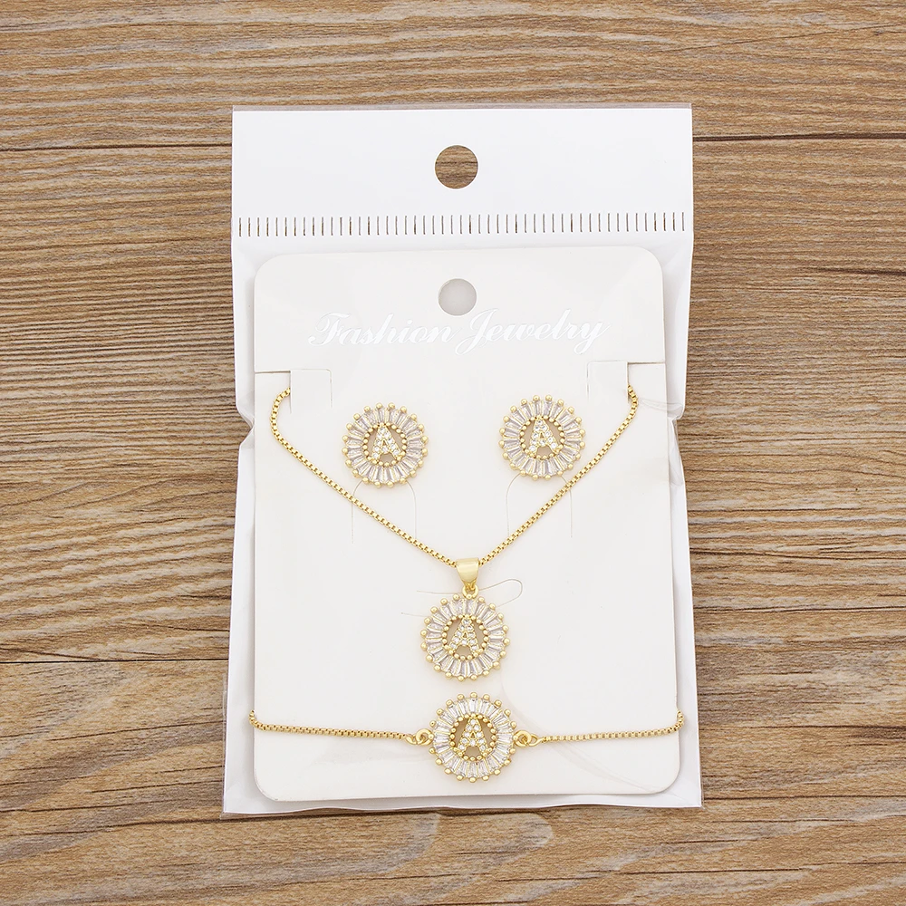 Лидер продаж 26 украшения из букв наборы ожерелье + серьги браслет для женщин с