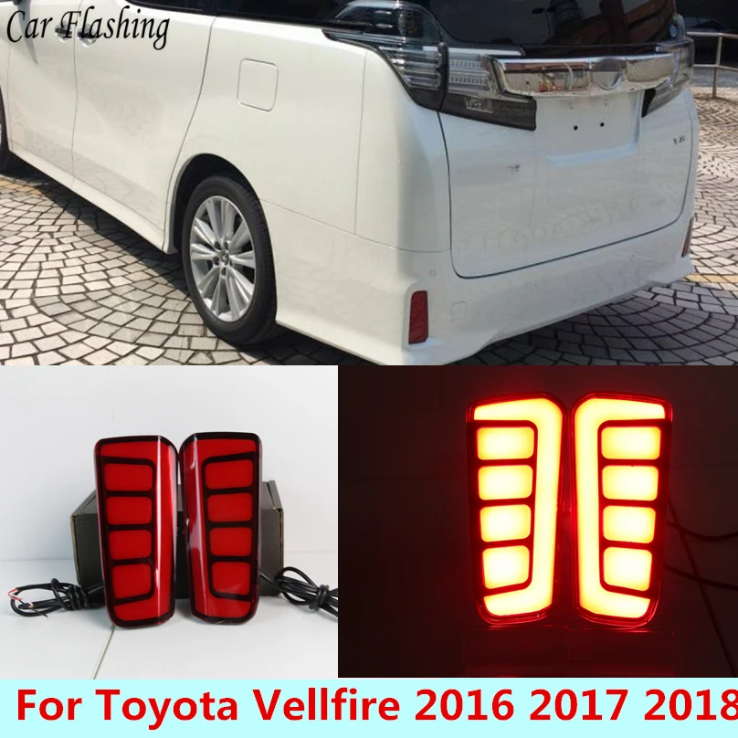 CSGJMY 2 шт. отражатель для Toyota Vellfire 2016 2017 2018 ALPHARD/Vellfire светодиодный задний