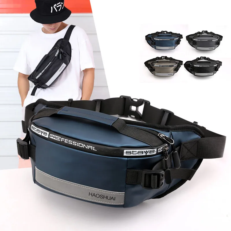 

Waterproof Outdoor Fanny Pack Crossbody Bags Man Chest Bag Waist Bag Men Purse Male Belt Bag Bum Bag Anti-bump Reflective Packs