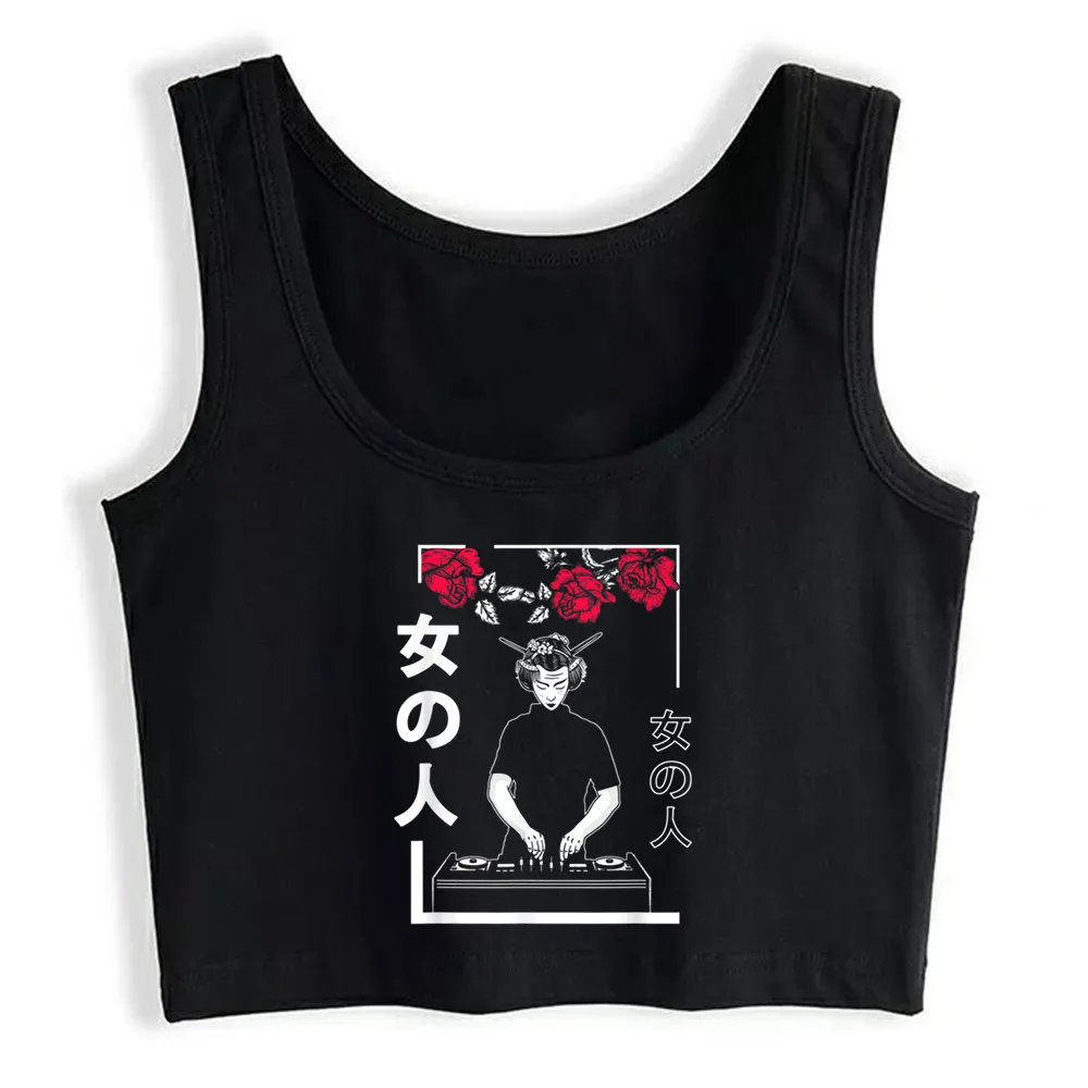 

Crop Top Women Geisha Dj Japanese Aesthetic Asian Girl Harajuku Harajuku Tank Top Women Print Women Clothes