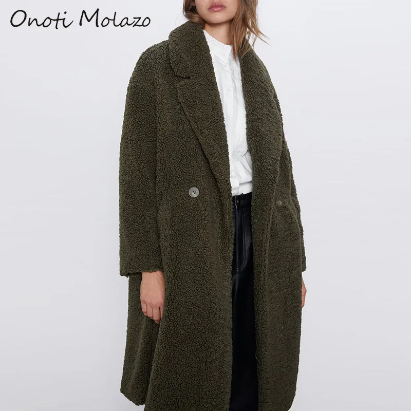 Onoti Molazo женское длинное пальто куртки меховые повседневные толстые зимние модные