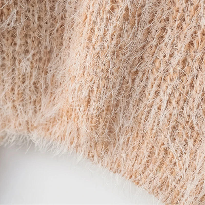 Женский пуловер с длинным рукавом Artguy повседневный укороченный свитер пушистый