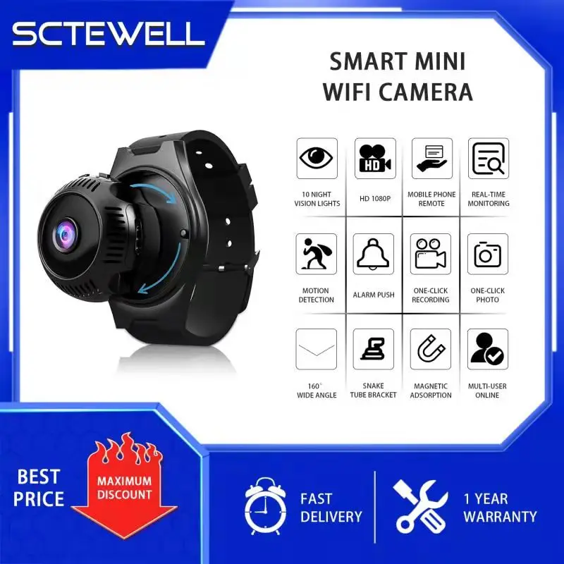 Мини камера видеонаблюдения с Wi Fi 1080P HD ремешком|Камеры видеонаблюдения| |