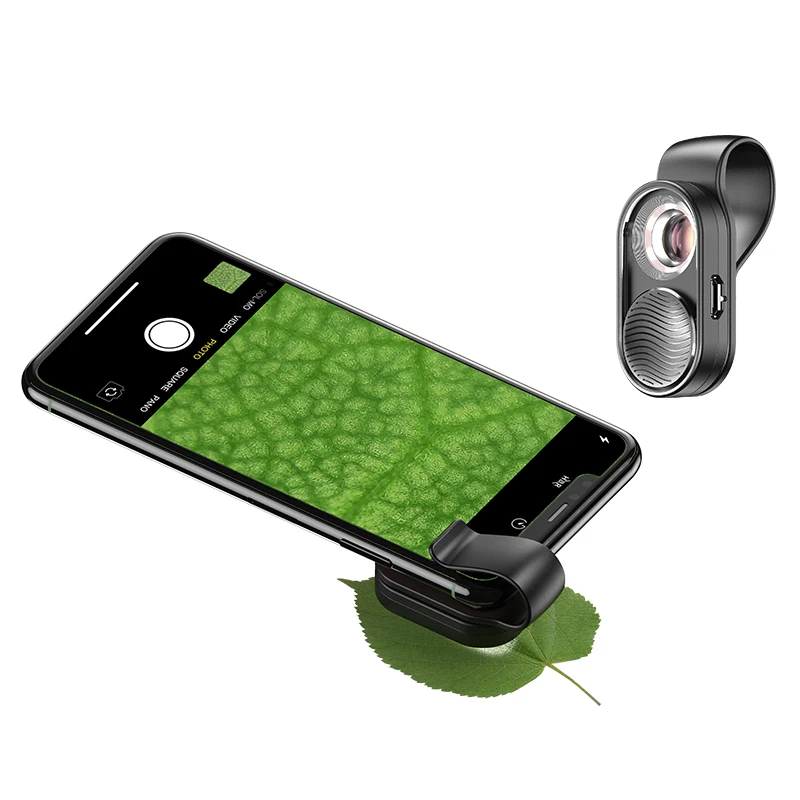 APEXEL100X Magnification Microscope Lens Mobile Portable LED Light Micro Pocket Lenses for IPhone XS Max Samsung All Smartphones |
