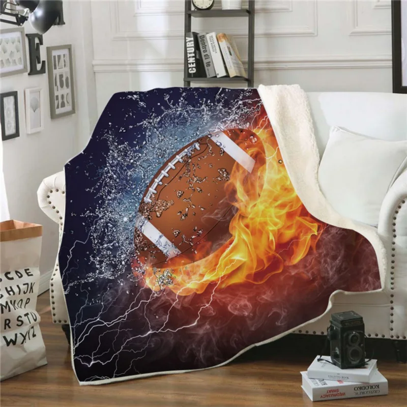 3D мяч шаблон Одеяло детский подарок шерпа Флисовое одеяло супер мягкий плед на