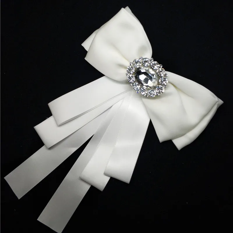 Разные стили ленты с бантом брошь на воротник Аксессуары для галстуков длинная