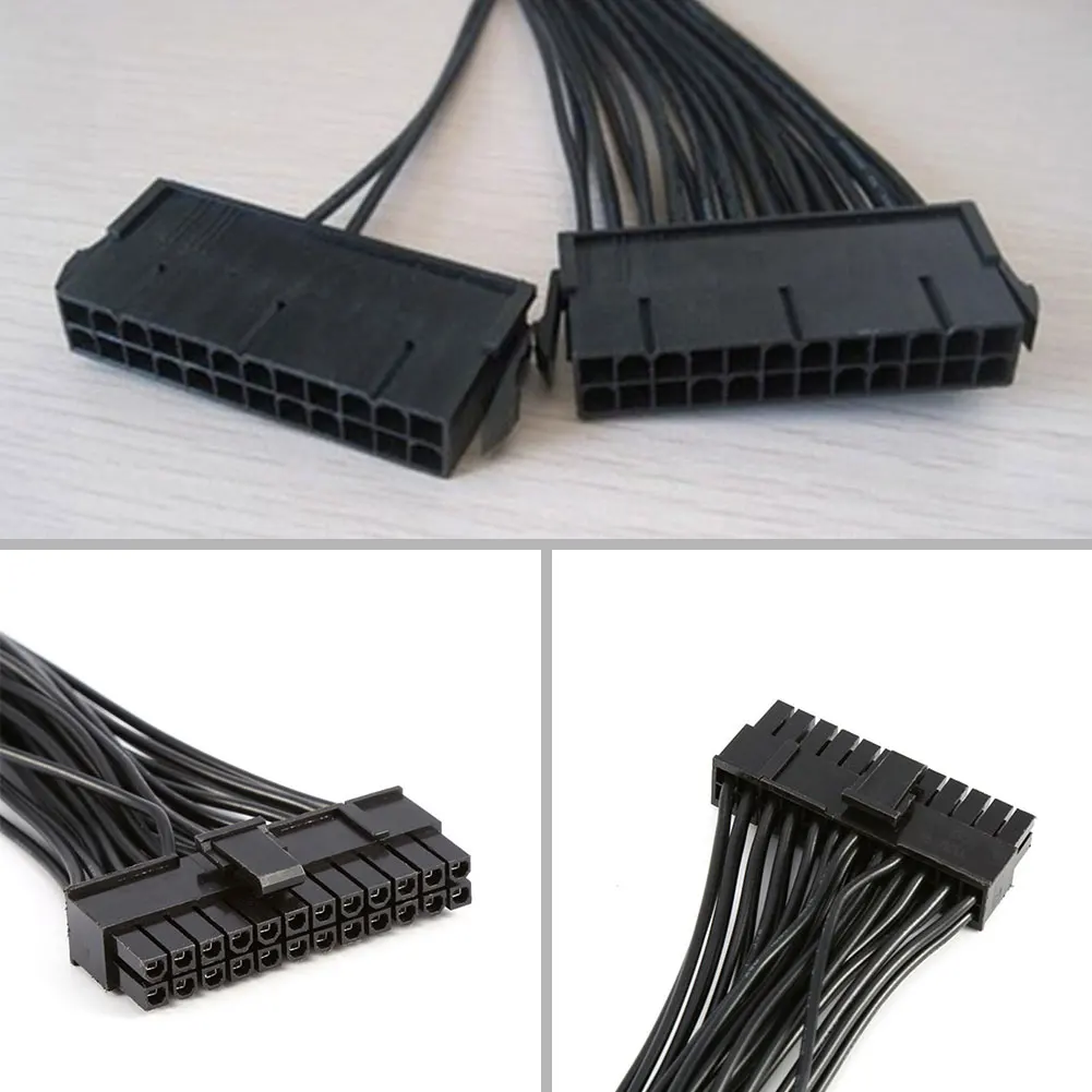 30CM Dual PSU Power Supply 24 pin ATX Motherboard Mainboard Adapter Connector Cable |