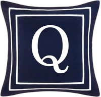 blue english letter q pillowcase modern cushion cover square pillowcase decoration sofa bed dark blue