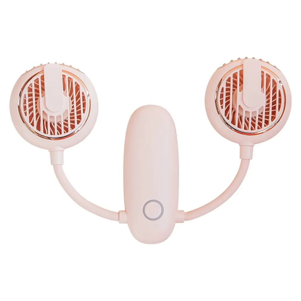 

WT-F38 Desktop Handheld Double Head Folding Neck Fan 360 Degree Adjusting Hose Clothes Pin Design Neck Fan