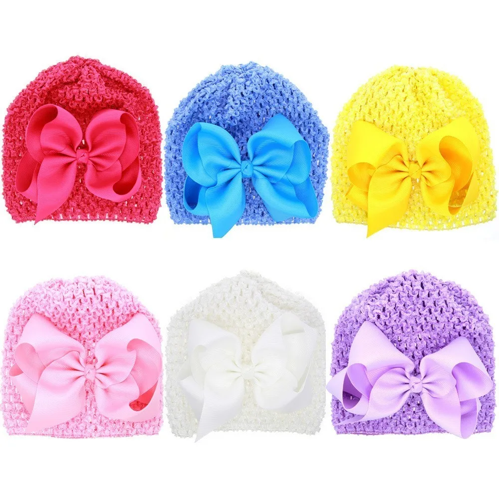 MAYA STEPAN 1 Pieces New FashionBow Hollow Baby Girls Hat Newborn Elastic Turban Hats For Cotton Infant Beanie Cap | Детская одежда и
