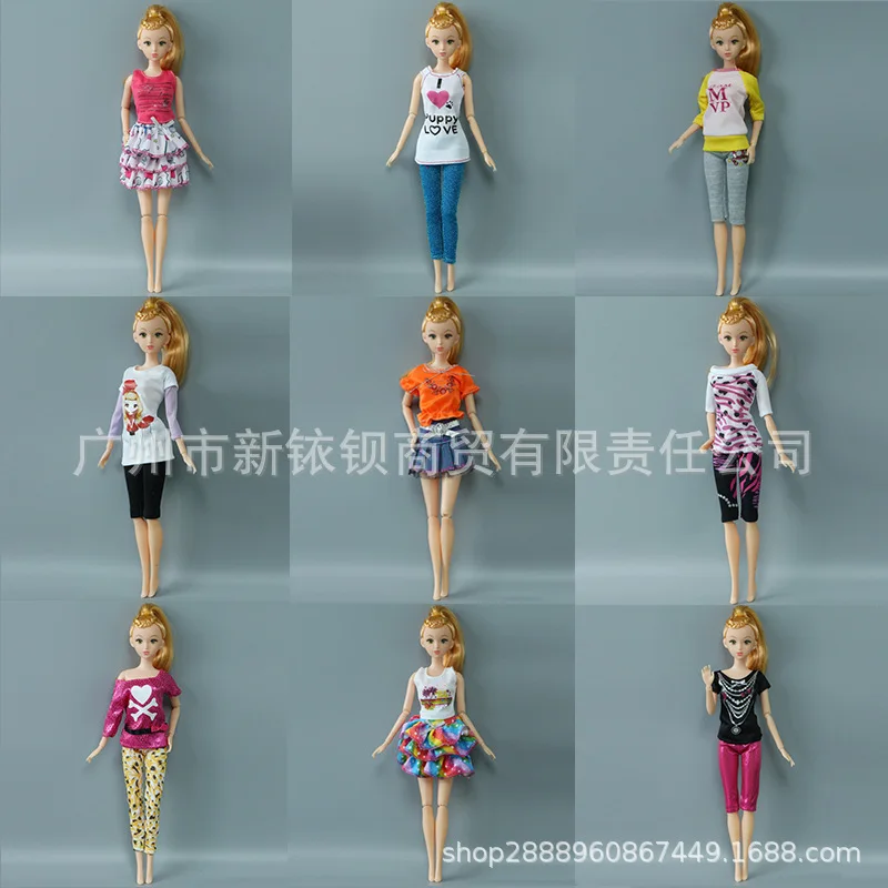 

N-9 1-set Cartoon Pattern Doll Clothes Girl DIY for 1/6 OOAK Beauty Doll's Dress A Brand Head As Gift If 3sets or More