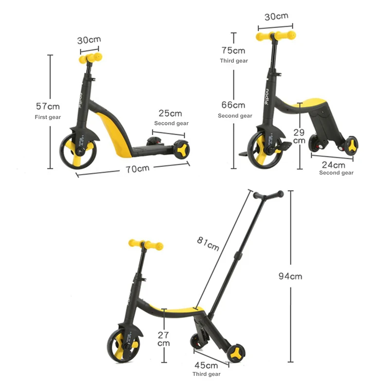 

5-in-1 Baby Stroller Lightweight Children Tricycle Foldable Toddler Bike Balance Bicycle for Kids Scooter Adjustable Trike