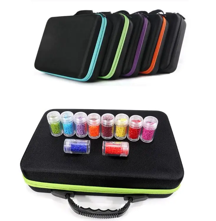 

60 Bottles Diamond Painting Box Tool Container Storage Box Carry Case Holder Hand Bag Zipper 30 Bottles