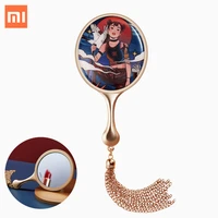 xiaomi smate the drunken beauty retro antiquity style makeup mirror metal frame tassel protable mirror with storage bag for gift