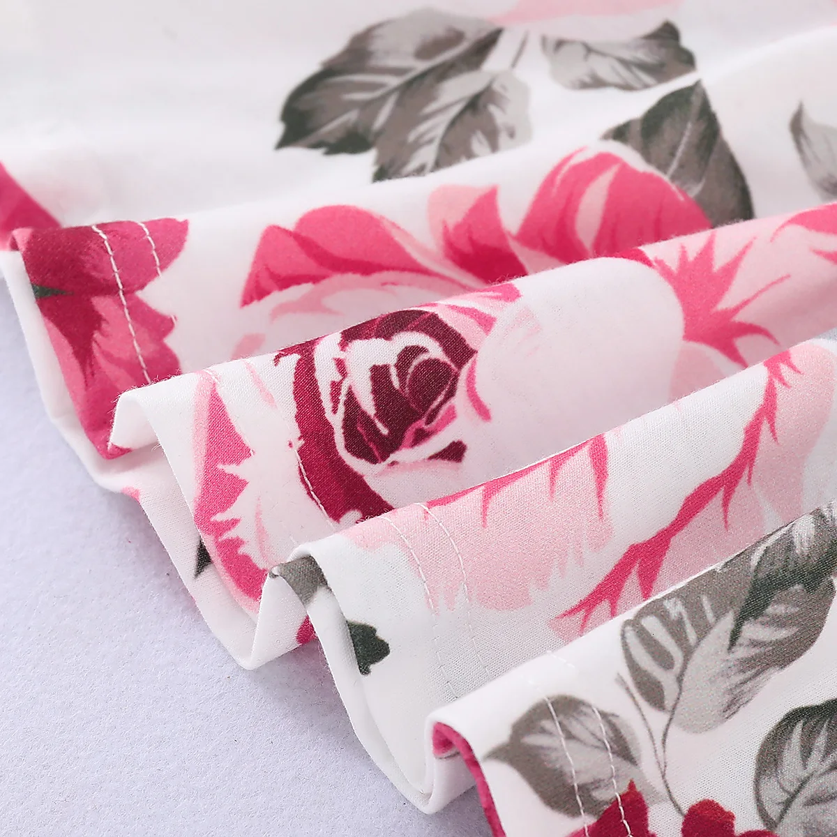 Girls Denim Suit Hot New Floral Long-sleeved Girls Clothes Waist Shirt Hole Cow Children Flower Print Set