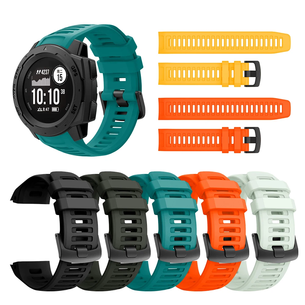 Многоцветные часы Wirstband Smartwatch аксессуары 22 мм силиконовый ремешок быстросъемный сменный ремешок для часов Garmin Instinct