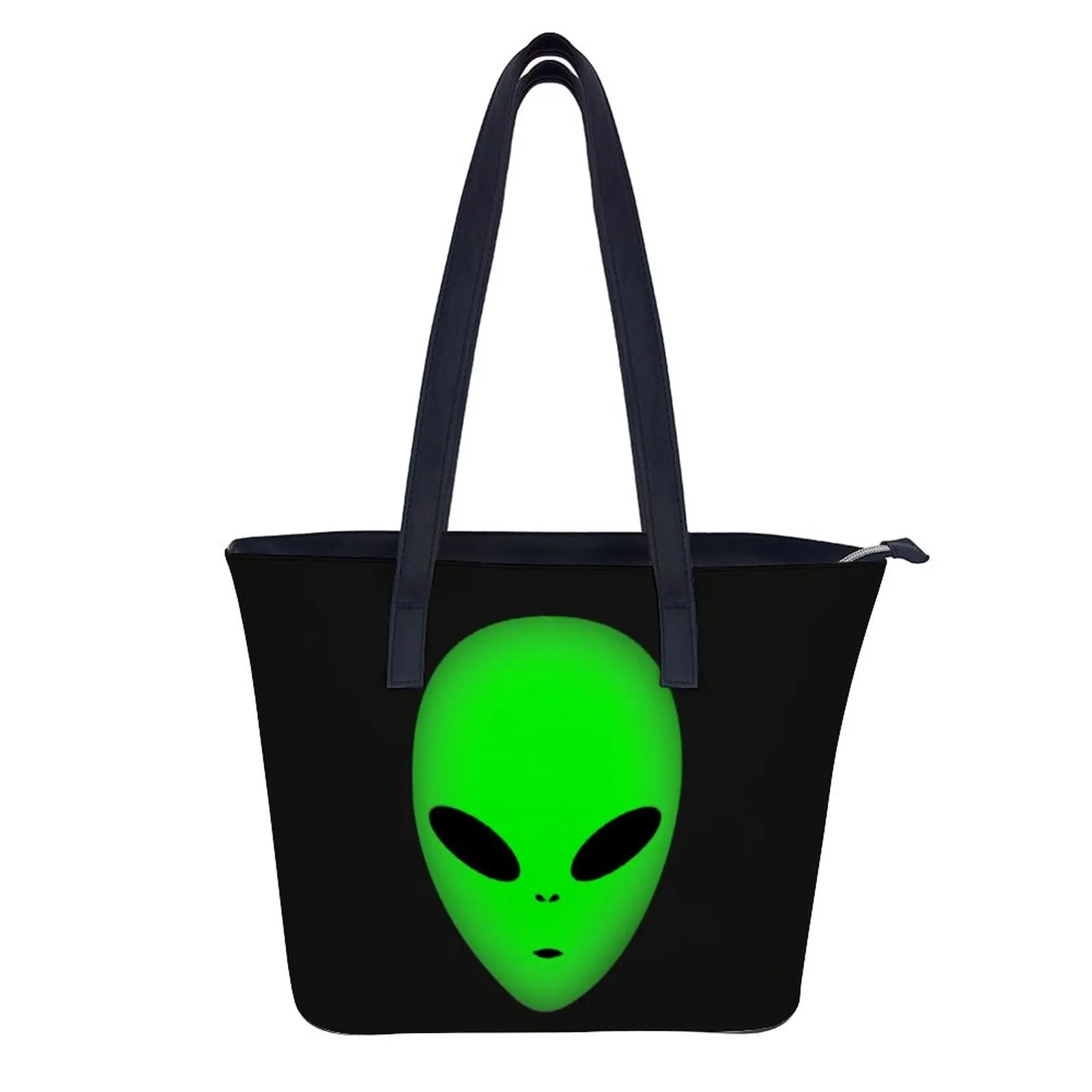 

Alien Shoulder Bag Cycling Funny Handbag Female Gift Ziplock Leather Shopping Bag