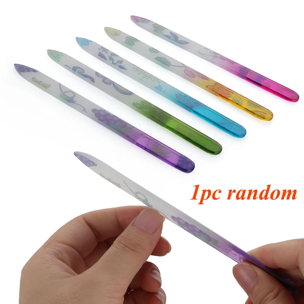 Профессиональная печать пилочка для ногтей из хрустального стекла блестящая