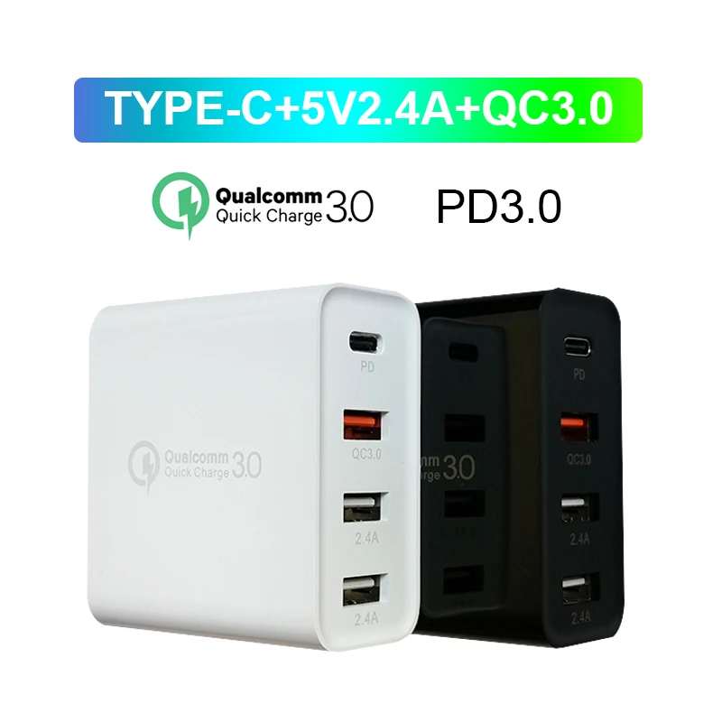 Сетевое зарядное устройство PD 48 Вт PD3.0 /PD2.0 QC 3 0 быстрая зарядка со штепсельной