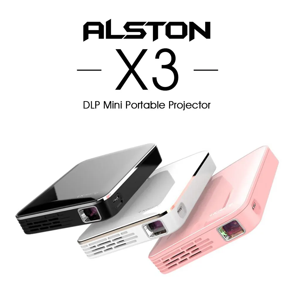Мини проектор ALSTON X3 со встроенной батареей 2500 мАч поддержка HDMI 1080P Портативный