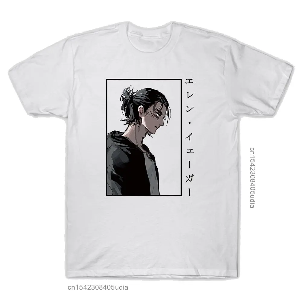 Japanese Anime Attacks On Titan Eren Yeager T-Shirt Casual Short Sleeves Printed T-Shirt Unisex Tops Clothing Shirt