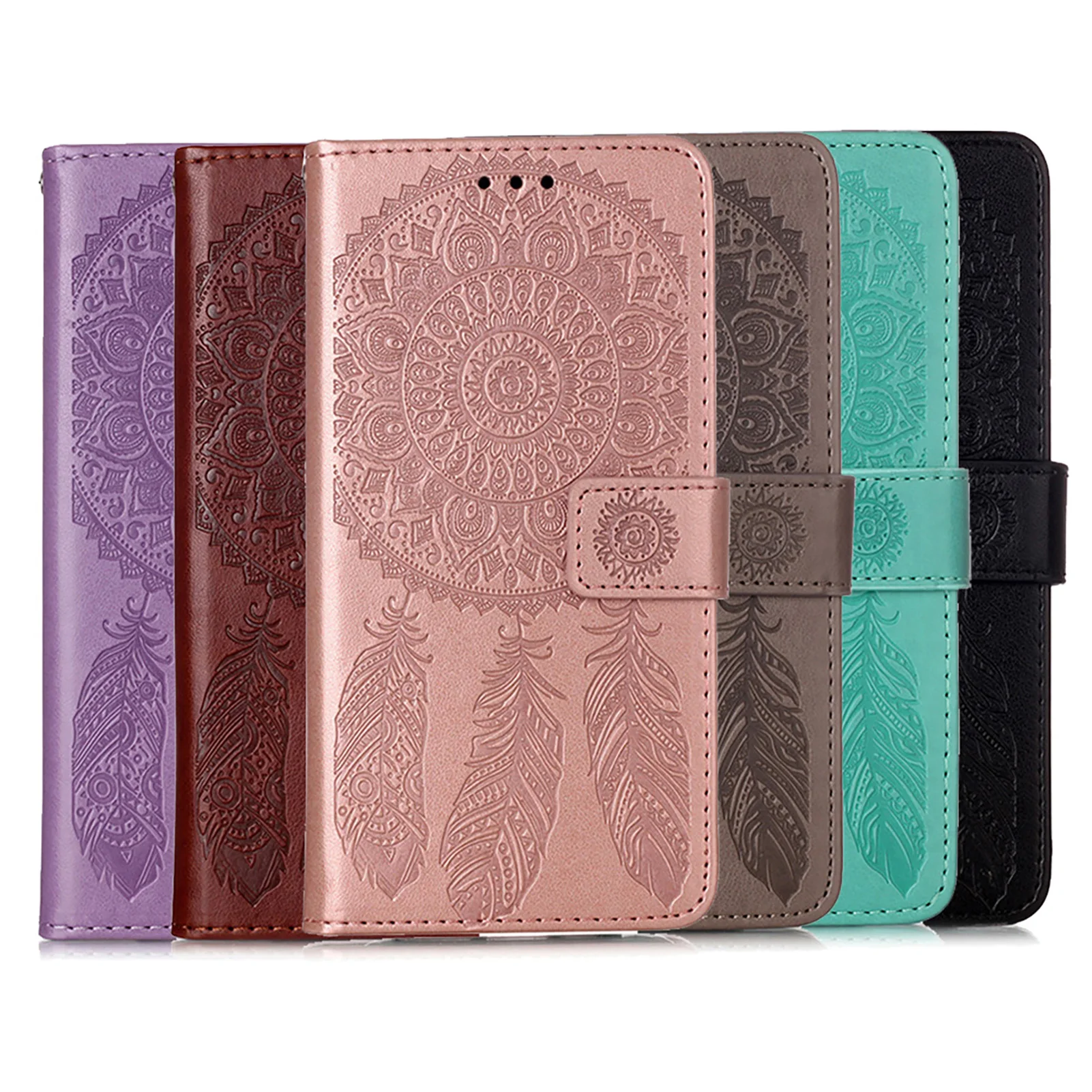 

For iPhone 13 12 11 Pro Max 6s 7 8 Plus XR XS SE2 3D Embossed Flip PU Leather Case Stand Cover Phone Back Shell Skins with Strap