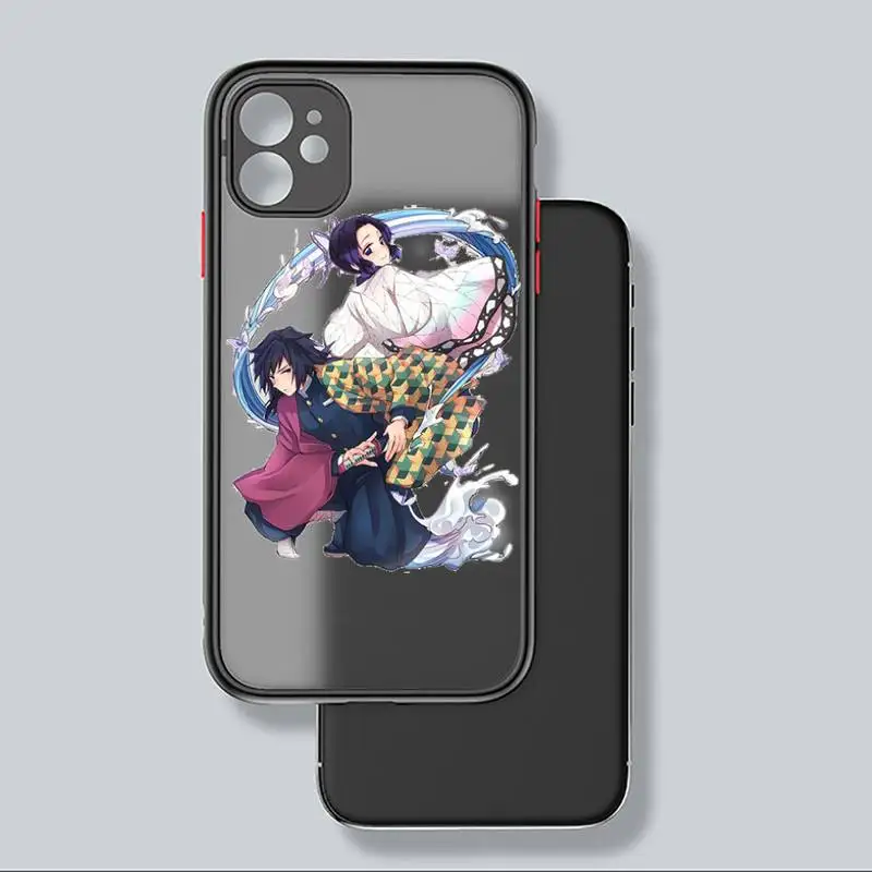 

Kimetsu No Yaiba Demon Slayer Anime Phone Case black matte transparent For iPhone 7 8 x xs xr 11 12 pro plus mini max