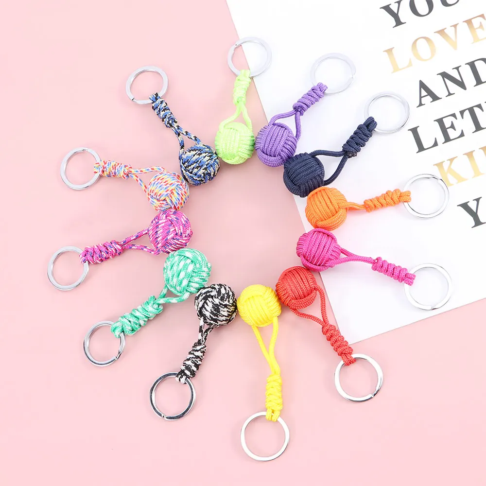New Woven Paracord Lanyard Keychain Outdoor Survival Tactical Military Parachute Rope Cord Ball Pendant Keyring key chain | Украшения и